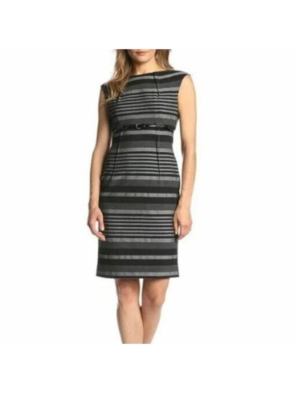 Calvin Klein Striped Sheath Midi Dress